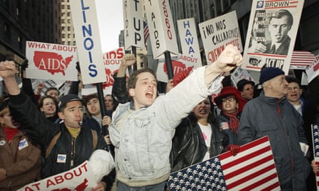 An Act Up march in Times Square, New York, in April 1992.