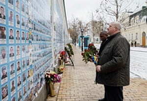 Kyiv, UkraineBritish foreign secretary, David Lammy, and Ukraine’s foreign minister, Andrii Sybiha, visit the Wall of Remembrance to pay tribute to Ukrainian soldiers who have been killed since the Russian invasion