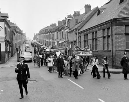 A strike by workers at the Imperial Typewriter Company in Leicester in May 1974.