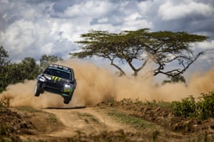 Nairobi, Kenya. Oliver Solberg and Elliott Edmondson in action during the third round of the WRC World Rally Car Championship