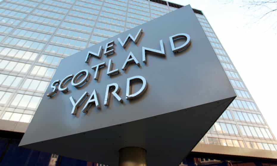 The New Scotland Yard building in London.