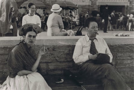 Frida Kahlo and Diego Rivera at Jones beach, Long Island, US, in 1933.