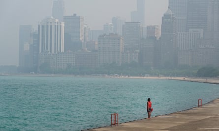 Smoke from Canadian wildfires on the Chicago lakefront in June last year.