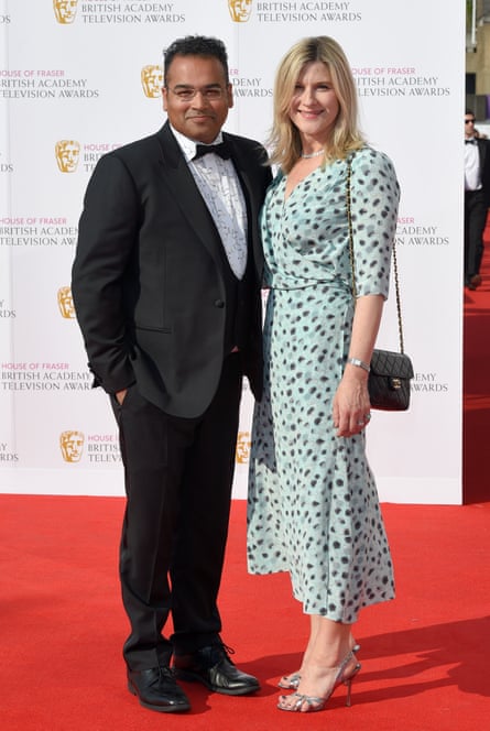 Krishnan Guru-Murthy with his wife, Lisa.
