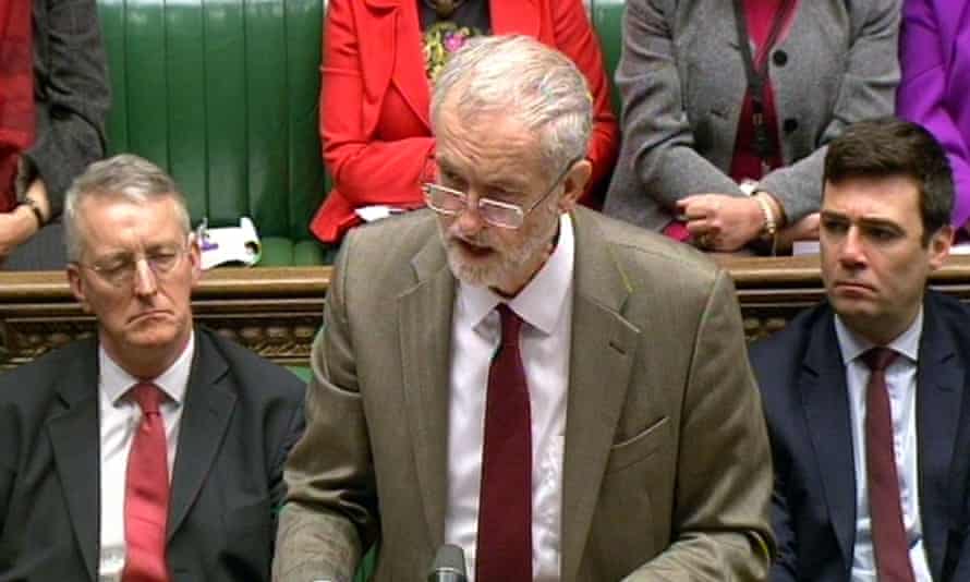 Jeremy Corbyn in the Commons earlier today.