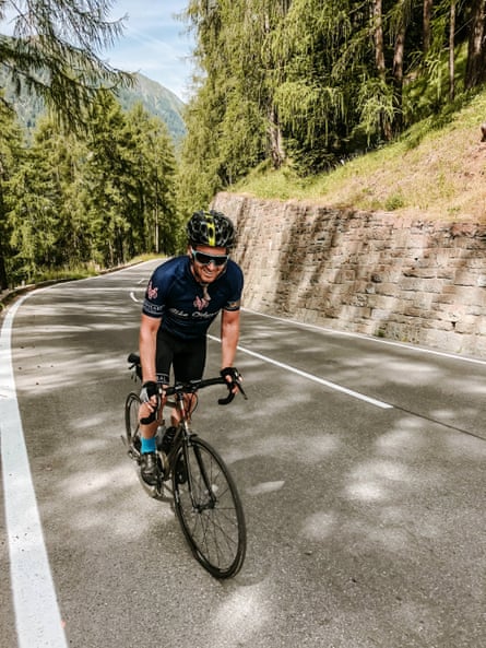 Sam Wood following the path of Richard the Lionheart’s Third Crusade on two wheels, in Grossglockner, Austria in 2019