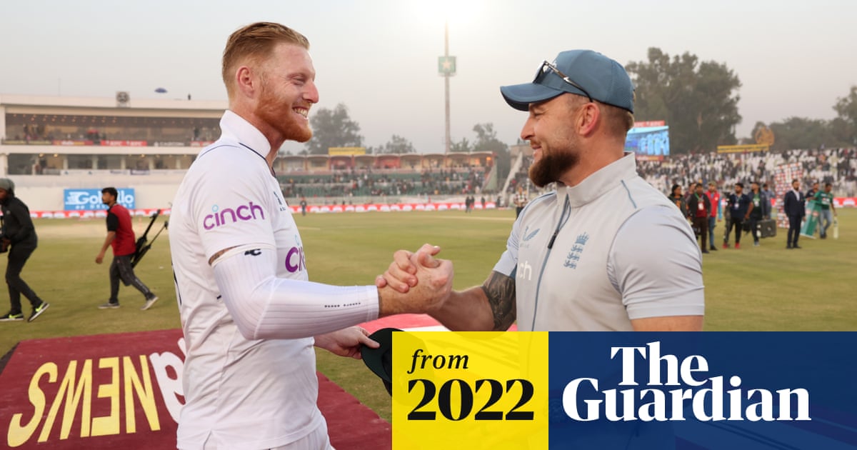 Ben Stokes and Brendon McCullum in an image from The Guardian.