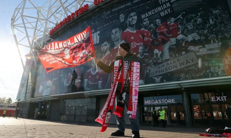 The scene outside Old Trafford on Sunday after Ole Gunnar Solskjær was sacked.