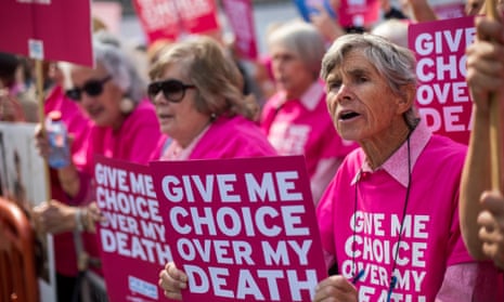 Campaigners for assisted dying protest in London in 2015