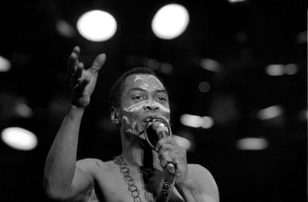 Fela Kuti with microphone