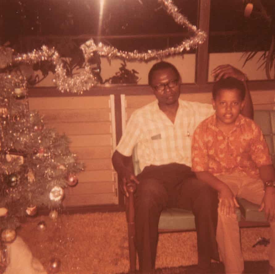 Barack Obama with his father Barack Sr around 1971.