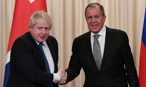 Boris Johnson and Sergei Lavrov in Moscow