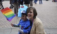 Jess Phillips with one of her sons