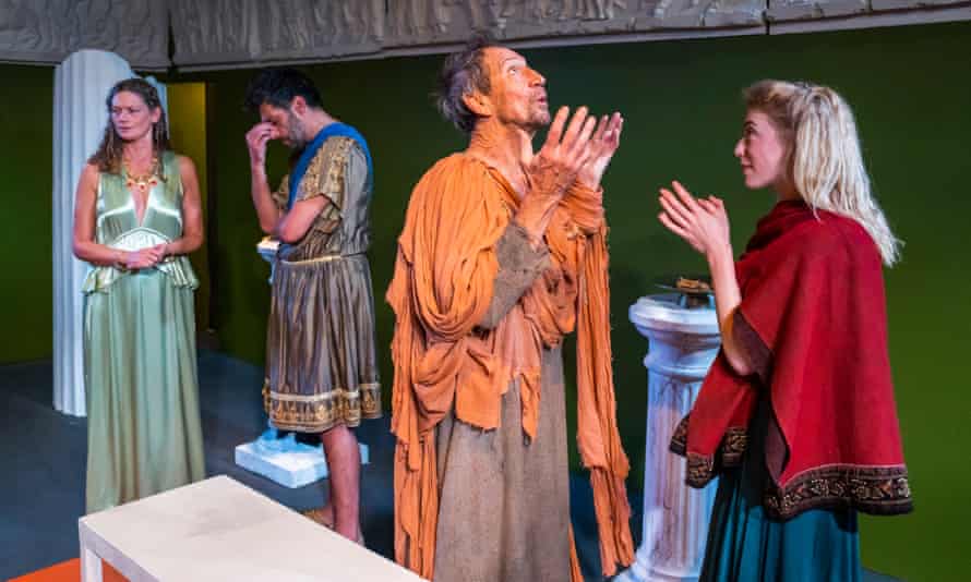 Sophie Ward, Robert Mountford, Jonathan Hyde and Hannah Morrish in Cancelling Socrates.