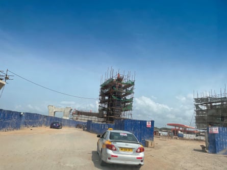 Overpass construction in Sekondi-Takoradi.