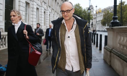 Dominic Cummings, right, in Westminster in 2019.