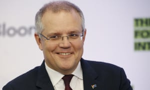 Scott Morrison after delivering his address in Sydney