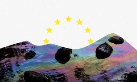 EU stars over landscape