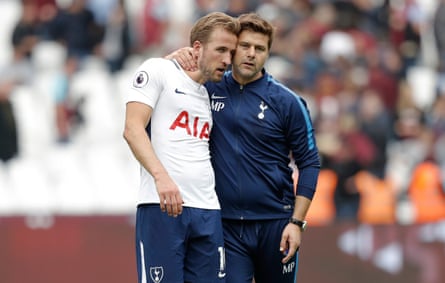 Relief for Harry Kane and Mauriccio Pocchetino after the final whistle