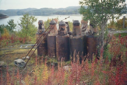 Spent nuclear fuel stored in so-called “bottles” at an open-air site in Andreyeva Bay