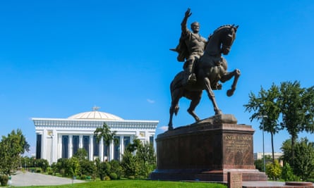 Statue of the 14th-century Uzbek leader Amir Temur in Tashkent, where Saodat Narzieva works as a gynaecologist and obstetrician.