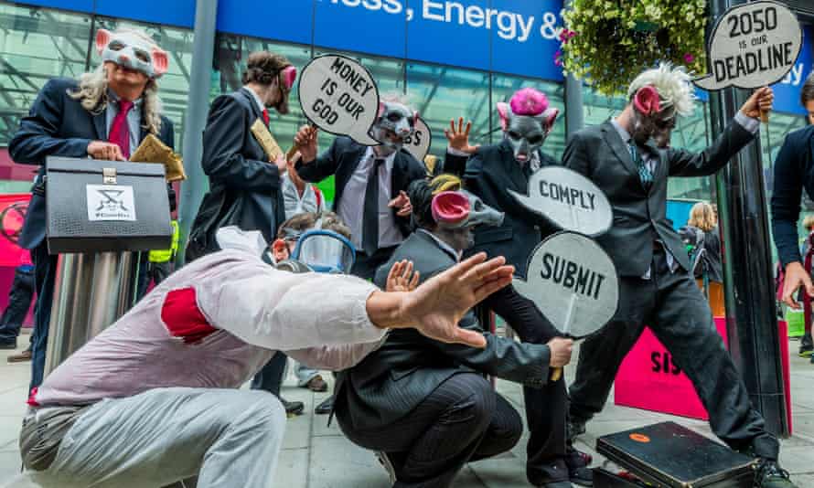 XR protesters outside the Department for Business, Energy and Industrial Strategy in London.