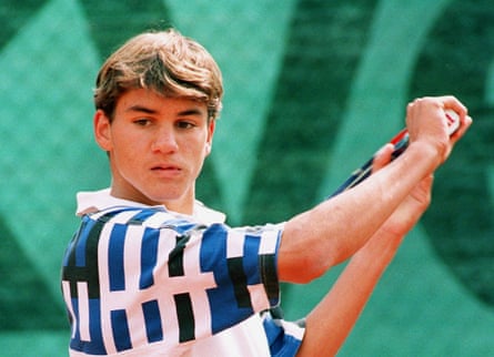 Roger Federer in 1996, aged 15, competing at the World Youth Cup in Zurich.