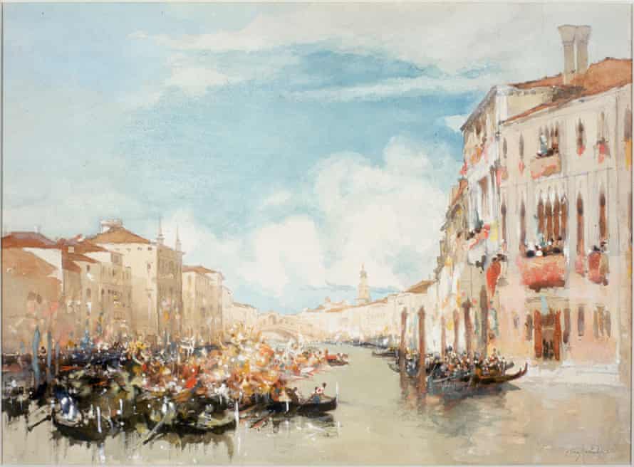 Clara Montalba A Festa di Grand Canal, Venesia, 1870, dari Liquid Light.