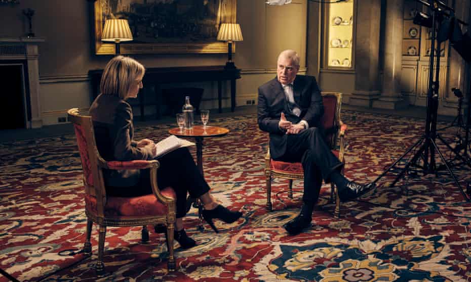 Andrew during the famous interview with BBC Newsnight’s Emily Maitlis.