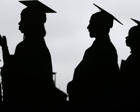 Silhouettes of gradutates