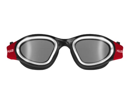 Huub Aphotic Swim Goggles in Black & Red.