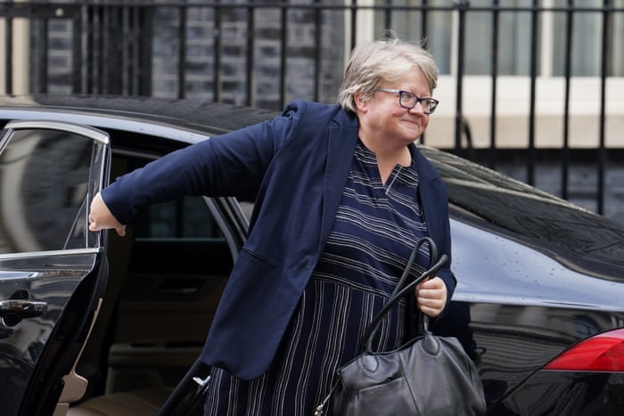 Thérèse Coffey, the new health secretary and deputy PM, arriving at Downing Street for a meeting this afternoon.