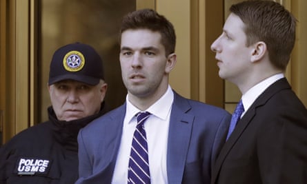 Fyre festival’s Billy McFarland leaves court last March.