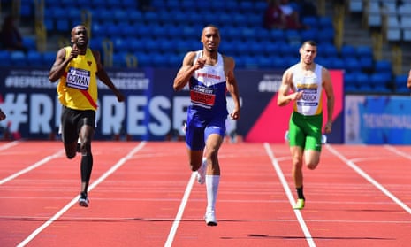 Matthew Hudson-Smith wins the men’s 400m final in front of a sparse crowd at the UK Athletics trials in Birmingham.