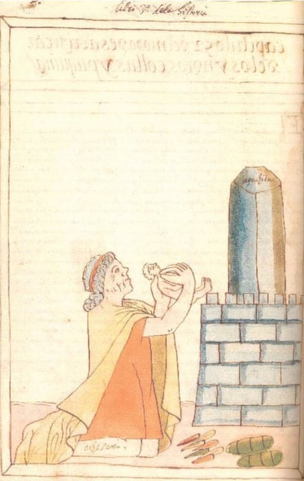 A depiction of saywas from a 16th-century Quechua-Spanish dictionary.