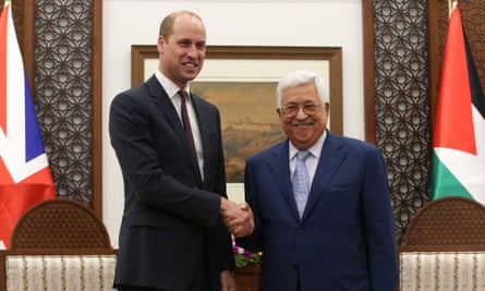 William with the Palestinian president Mahmoud Abbas.