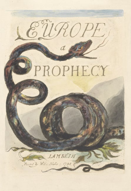 A book cover coloured by Catherine Blake, 1794.