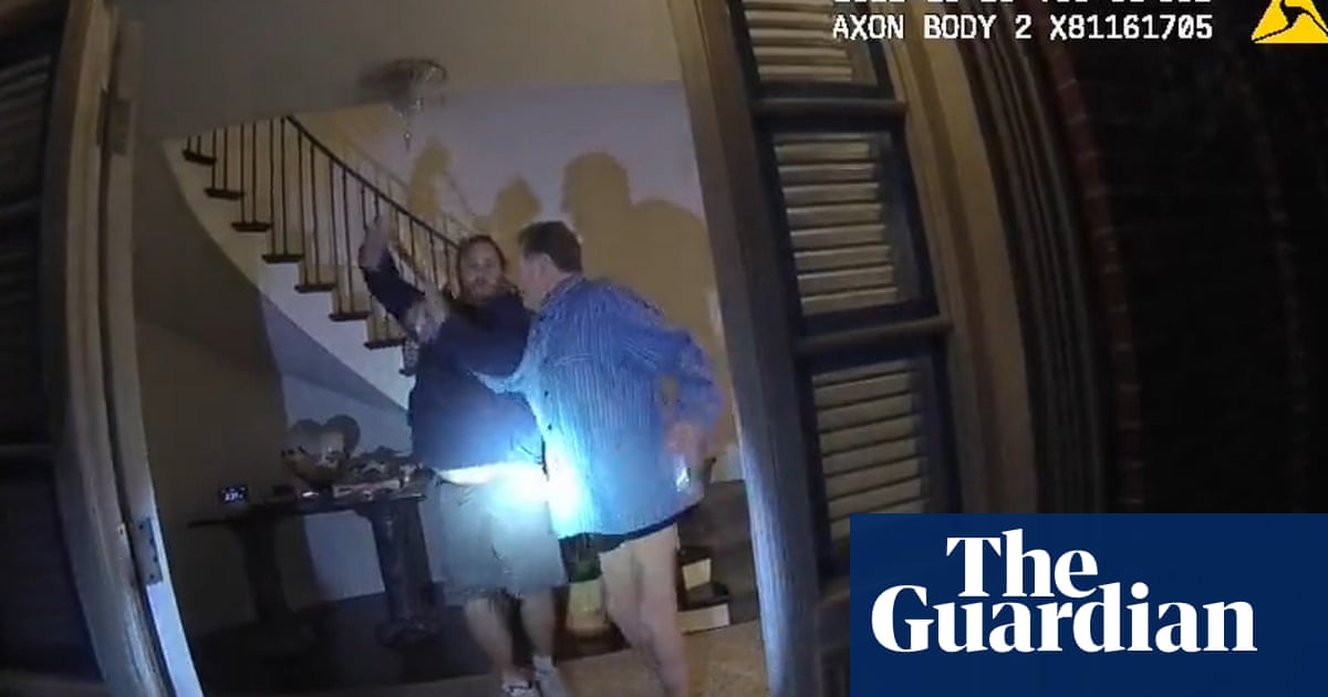 Bodycam footage shows moment intruder attacks Paul Pelosi with hammer – video