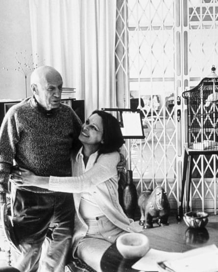 Lucia Bosé with Pablo Picasso, godfather to her daughter, in 1970.