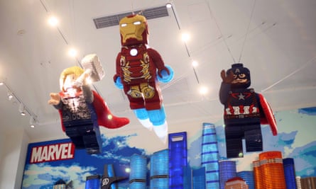 Superheroes in the Lego Flagship Store at Shanghai Disney.