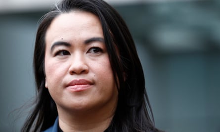 Woman looks serious