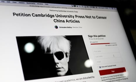 An online petition urges Cambridge University Press to restore more than 300 politically-sensitive articles removed from its website in China. After a worldwide backlash, CUP announced it would do so.
