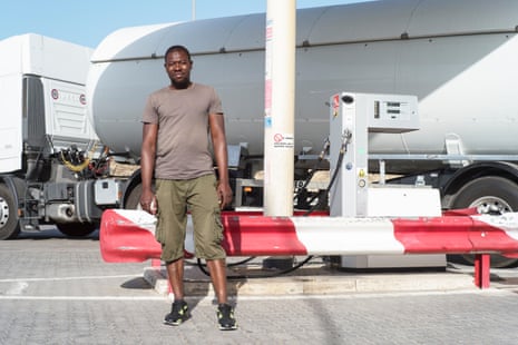 Mamud Shamsu considers himself ‘incredibly lucky’ to find his job at a petrol station.