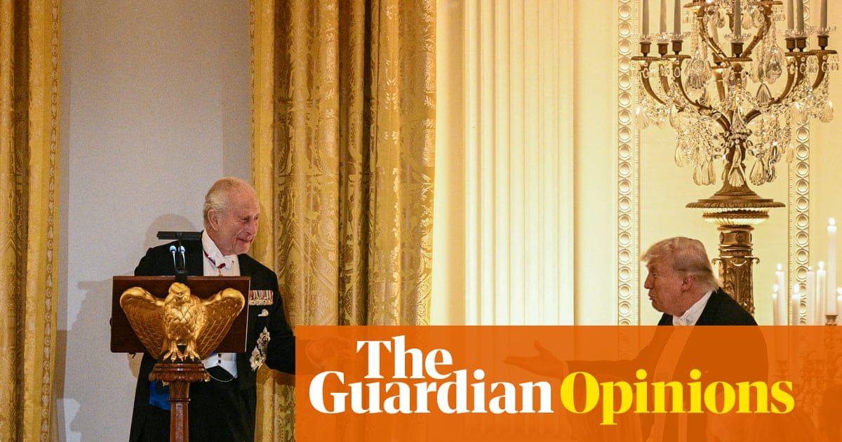 King Charles III, politely explaining to Congress that kings are supposed to have fewer unchecked powers than Donald Trump currently thinks he has.