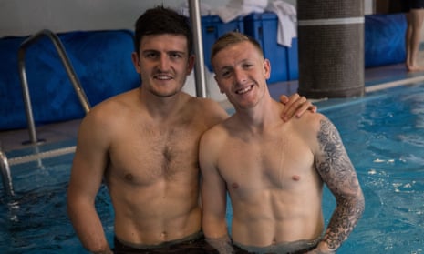 England Football Team Recovery Session at ForRestMix Hotel in Repino near St Petersburg, Russia - 08 Jul 2018<br>Editorial Use Only
Mandatory Credit: Photo by Eddie Keogh for FA/REX/Shutterstock (9745203l)
Goalkeeper Jordan Pickford poses for a photo with Harry Maguire in the pool during an England Football Team Recovery Session at ForRestMix Hotel in Repino
England Football Team Recovery Session at ForRestMix Hotel in Repino near St Petersburg, Russia - 08 Jul 2018
