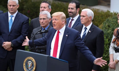 White House press conference on the Coronavirus pandemic, Washington DC, USA - 13 Mar 2020<br>Mandatory Credit: Photo by REX/Shutterstock (10582819ae) US President Donald Trump makes remarks declaring a national emergency due to the COVID-19 coronavirus pandemic in the Rose Garden of the White House in Washington, DC. White House press conference on the Coronavirus pandemic, Washington DC, USA - 13 Mar 2020