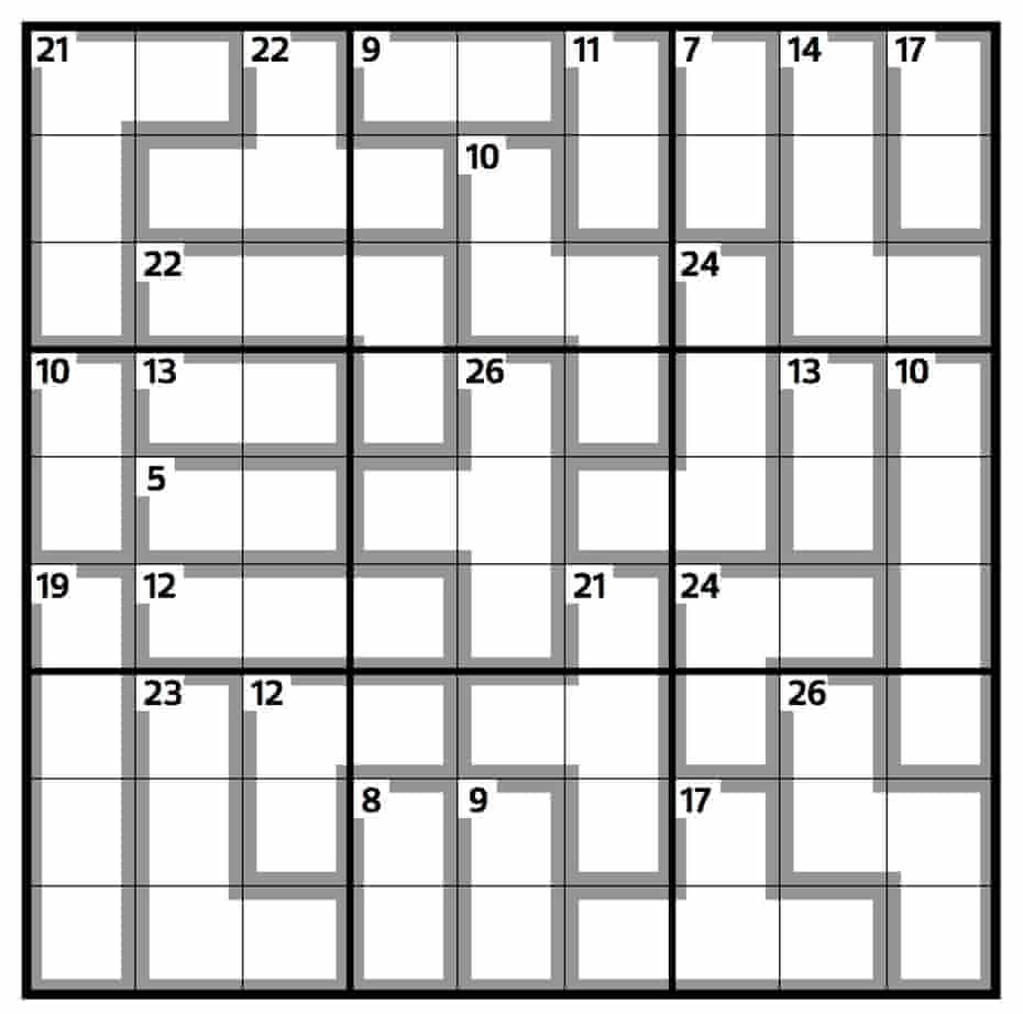 killer sudoku grid