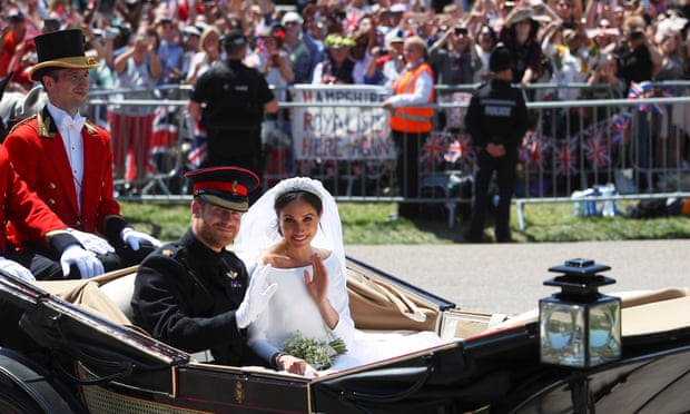 Prince Harry and Meghan after their wedding in Windsor