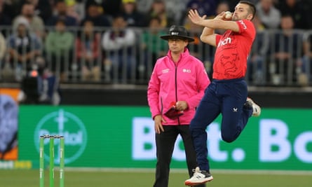 Mark Wood in action for England