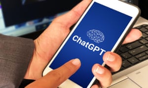 A person using ChatGPT on a mobile phone